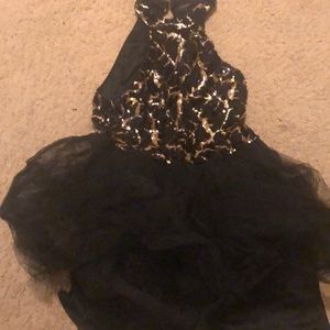 Black and gold homecoming dress